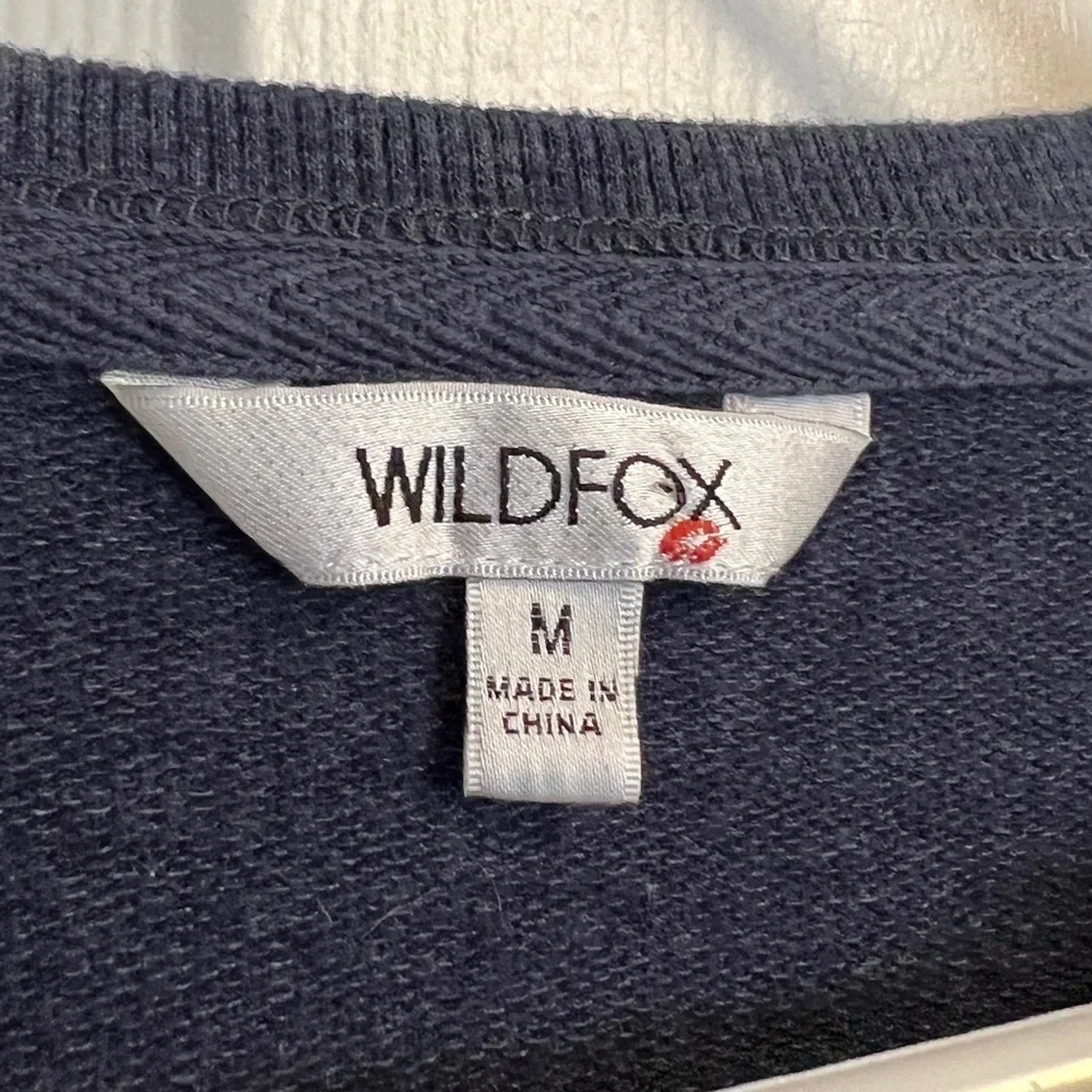 2 for $10 | WILDFOX “SOCIAL” Statement Crewneck Sweatshirt Heathered Size Medium - Picture 4 of 12
